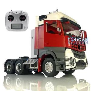 LESU 1/14 mobil traktor RC 6*6 Model kabin bergambar rangka logam cahaya kotak alat ESC Motor Servo dengan baterai O THZH0820