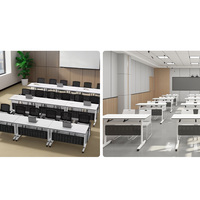 Bureau à domicile, école de réunion, table pliante moderne, table de formation pliante en métal, bureau exécutif, table de conférence pliable