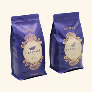Impreso personalizado 250g 500g 1kg Cremallera <span class=keywords><strong>flexible</strong></span> Bolsas de papel Kraft para alimentos Embalaje de café de fondo plano vacío - Product Image 2