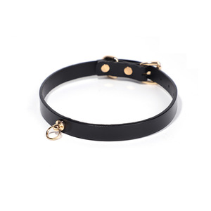 Simpiqu Genuine <b>Leather</b> Collar Black SM <b>Bondage</b> Prop Adult Accessory - Product Image 4