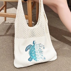 Borsa a maglia a Crochet a maglia borsa leggera con motivo a tartaruga marina con motivo a maglia e <span class=keywords><strong>uncinetto</strong></span> per Shopping estivo da spiaggia - Product Image 5