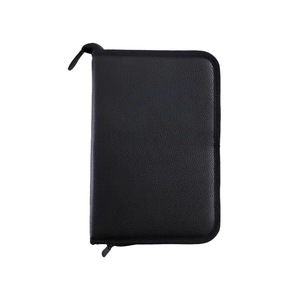 Bolsa de maquillaje Qihui para mujer, estuche cosmético negro con cierre de cremallera de gran capacidad, bolsa de almacenamiento portátil para brochas, Color sólido - Product Image 1