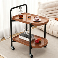 Table Basse Mobile Multifonctionnelle en Bois et Fer, Écologique et Durable, Chariot de Rangement pour Salon, Meuble Pratique