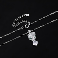 Collier en argent 925 au design unique avec pendentif léopard des neiges en moissanite 1 carat pour femme, idéal comme cadeau de mariage