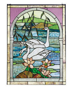 Panneau de vitrail Tiffany en verre massif de 50*80 CM, épaisseur 5mm, motif oie personnalisé, pour salle à manger, à suspendre, pour la lumière du soleil, vente en gros - Product Image 5