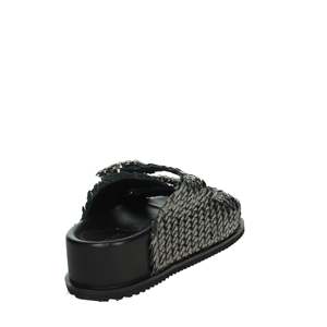 Sandalias de cuña para mujer Keys K 10920 con malla metálica platino y hebilla de cristal - Product Image 3