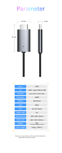 Câble adaptateur haute vitesse Micro USB Type C vers <span class=keywords><strong>HDMI</strong></span> mâle vers mâle pour <span class=keywords><strong>Samsung</strong></span> Galaxy <span class=keywords><strong>S8</strong></span> <span class=keywords><strong>S8</strong></span> + pour le streaming audio et vidéo - Product Image 5