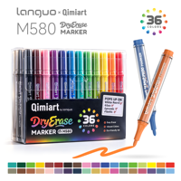 LANGUO – ensemble de marqueurs pour tableau blanc, 36 couleurs, stylos effaçables à sec, pointe fine, faible odeur, fournitures de papeterie pour bureau et école
