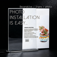 Support de carte de table en acrylique double face avec base noire pour hôtel, réception, bureau, exposition