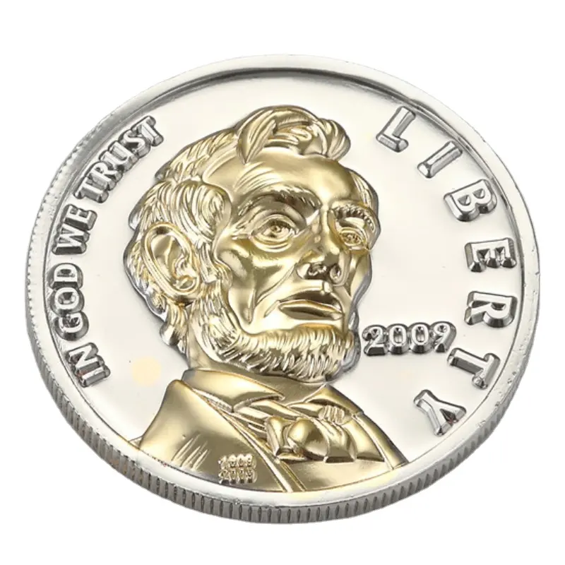 مجموعة من القطع النقدية المخصصة ذات الشعار الفضي والذهبي العتيق يتم تقديمها كهدية ترويجية للبيع بالجملة