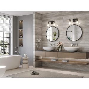 Brightify Round Black <b>Mirror</b> 24 Inch Wall Mounted Contemporary Bathroom Vanity <b>Mirror</b> Glass <b>Frame</b> - Product Image 4