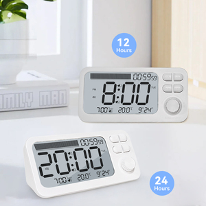 Màn hình lớn buổi sáng pin Powered nhắc nhở bàn làm việc đơn sắc Máy tính để bàn nghiên cứu LCD báo động kỹ thuật số lịch đồng hồ cho phòng ngủ - Product Image 4