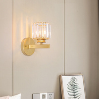 Applique murale LED moderne et design pour chambres d'hôtel et villas, applique murale de luxe en cristal de fer pour l'intérieur, décoration intérieure