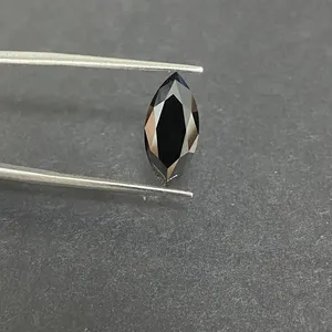 HQ Đá Quý GRA VVS1 Marquise Đen moissanite kim cương 4x8mm 7x14mm 5x10mm 1CT Marquise moissanite Loose đá