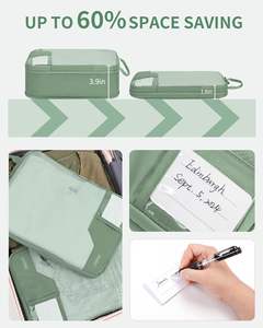 <span class=keywords><strong>ECOHUB</strong></span> Juego de 4 Cubos de Compresión para Empacar, Bolsa Organizadora de Viaje Unisex de Poliéster para Cruceros, Vacaciones en la Playa - Product Image 2