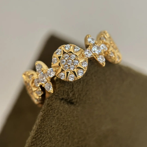 Simple zircon <b>plain</b> band <b>ring</b> for women niche light luxury high-end feel colorfast open <b>ring</b> for index fingers - Product Image 1