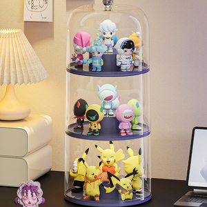 Wanuo 1/2/3 lớp Hộp Trưng Bày búp bê hộp trưng bày đồ chơi trong suốt có thể xoay hộp đựng búp bê chống bụi - Product Image 6