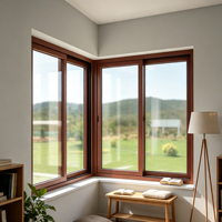 Fenêtre coulissante en aluminium à double vitrage avec moustiquaire fine pour villa périurbaine calme, fournie par le fabricant HUACAI