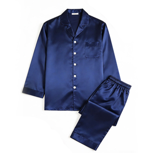 <b>Men's</b> High-End Cotton/Bamboo Fiber Casual Long Sleeve <b>Pajamas</b> <b>Set</b> Quick Dry Breathable Healthy Eco-Friendly Dyeing Process - Product Image 1