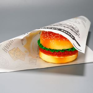 Papier ciré de qualité alimentaire avec logo personnalisé pour pizza, emballage anti-graisse pour hamburgers et sandwichs, pain non enduit pour la restauration - Product Image 6