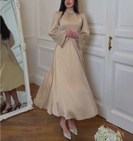 Robe de fête musulmane pour femmes, abaya en satin, kaftan marocain à lacets, robe longue islamique de Dubaï, robe arabe pour le Ramadan