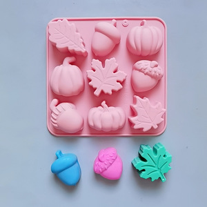 9 cavité <span class=keywords><strong>feuille</strong></span> pin noix citrouille chocolat bonbons Biscuit moules bricolage à la main gâteau Silicone moules <span class=keywords><strong>automne</strong></span> motif gâteau moules sans BPA - Product Image 4