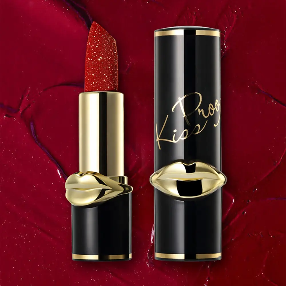 OEM y ODM brillante de oro flor de labios hidratante maquillaje lápiz labial impermeable Lipstains rojo cosméticos maquillaje lápiz labial