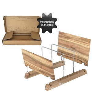 Wooden <b>Desktop</b> Record Rack Magazine Book Organizer Iron Wood Storage <b>Shelf</b> For Vinyl CD Album Display <b>Desktop</b> Organization - Product Image 5