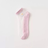 Vente en gros cristal soie coton marguerite chaussettes fines été cheville chaussettes transparentes femmes