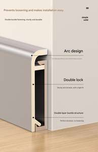 Plinthe en alliage d'aluminium noir en gros, style moderne, peut couvrir <span class=keywords><strong>les</strong></span> espaces entre <span class=keywords><strong>les</strong></span> sols, un incontournable pour la décoration <span class=keywords><strong>de</strong></span> la maison - Product Image 6