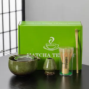 Modern Luxury Matcha 5-Piece Porcelain Set Kiln-Change Aze Durable Gift <b>Box</b> <b>Tea</b> Whisk Stand New Product - Product Image 2