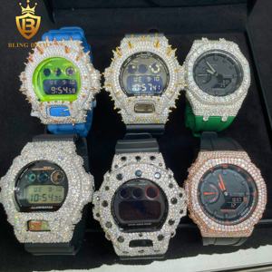 Nouveaux styles en vrac lunette de montre VVS Moissanite boîtier de montre en diamant GA2100 DW6900 montre lunette bande passe testeur de diamant - Product Image 1