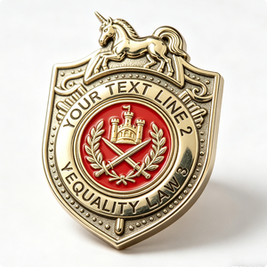 Émail dur 2D personnalisé en forme d'épée de licorne, pour croix, épée, château plaqué or, texte gravé sur métal - Product Image 2