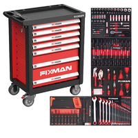 FIXMAN Juego de Almacenamiento de Alta Calidad con Caja Rodante de 7 Cajones F1CRP7B de 143 Piezas para Reparación de Automóviles con Carro