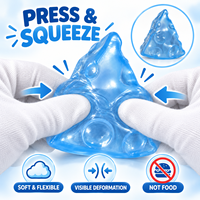 Jouet anti-stress souple et malléable en forme de bloc de fromage triangulaire bleu Vaseline, à presser pour soulager le stress