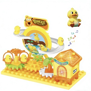 Parcours de glisse pour canards, blocs de construction, paradis de construction, ABS, 20 pièces, jouet de construction électrique avec engrenages, lumière et musique, jouet éducatif STEM pour enfants - Product Image 1