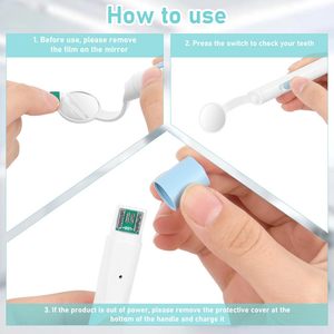Miroir dentaire pratique et réutilisable, lumière LED rechargeable par USB, miroir d'inspection des dents avec fonction anti-buée, outil de soins bucco-dentaires pour dentiste - Product Image 6