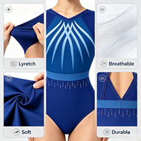 Justaucorps de gymnastique rythmique artistique personnalisé décoré de strass, style compétition professionnel, vêtements de sport pour enfants, entraînement