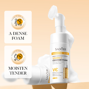 OEM SADOER lavaggio viso organico Anti acne pulizia profonda per la cura della pelle acido ialuronico lavare il viso ogni giorno spazzola delicata mousse detergente - Product Image 5