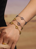 Bracelet tendance pour femme en acier inoxydable plaqué or 18 carats certifié H2, avec fermoir cœur creux et chaîne, bijoux soudés