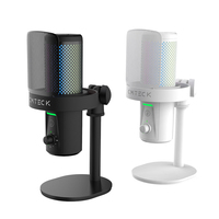 Micrófono de Condensador Cardioide USB Tipo-C Personalizado OEM para Juegos y Streaming, Cancelación de Ruido, Filtro Pop, Iluminación RGB, 40Hz-18kHz