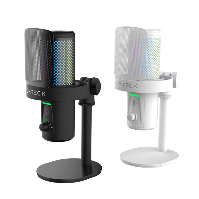 OEM Custom USB Type-C Cardioid Condenser Gaming Streaming Microphone Noise Cancellation Pop Filter RGB Lighting 40Hz-18kHz