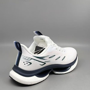 Chaussures de course blanches à lacets, tige synthétique, doublure en mesh, semelle intermédiaire EVA amortie, semelle extérieure en caoutchouc, bout rond, toutes saisons - Product Image 6