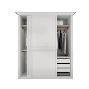 Moderna luce blu <span class=keywords><strong>cabina</strong></span> <span class=keywords><strong>armadio</strong></span> aperta appesa scarpiera a destra vanità con pavimento grigio a spina di pesce - Product Image 5