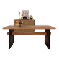 Table de salle à manger rectangulaire en bois de pin massif de style mi-siècle, plateau de 50 mm d'épaisseur, tailles personnalisées, vente en gros