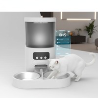 Distributeur de nourriture pour animaux de compagnie anti-colmatage en forme de rectangle, minuterie intégrée, adapté aux oiseaux et aux petits animaux