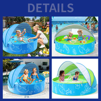 Piscine gonflable pliable en PVC pour enfants avec auvent, piscine à balles portable pour bébé, jeux aquatiques familiaux en plein air sur la plage