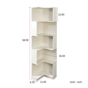 Estantería de Esquina de 5 Niveles, Resistente, de 71.8'' de Alto, en Forma de L, con Luces LED, de Madera, para Almacenamiento, de CARB P2 Flat Pack Factory Supplier Wholesale - Product Image 4