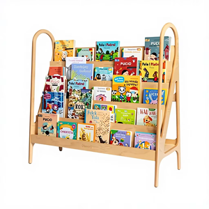 Estantería de Madera Maciza para Niños, Estantería Moderna Multiusos Móvil y Ecológica para Sala de Estar - Product Image 1