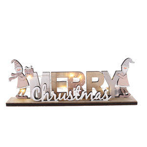 Lumière LED Farmhouse Christmas Tabletop Signs Rustic Wooden Soldier Letter Ornaments Merry Christmas Design Winter Table Decor - Product Image 5